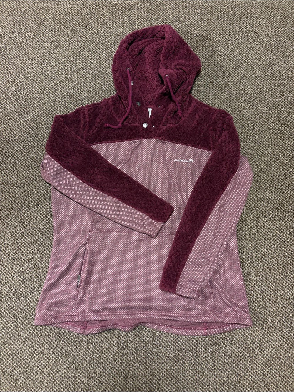 Avalanche Maroon Two-Tone Hooded Pullover